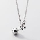 925 Sterling Silver Bead Necklace S925 Silver - Necklace - Silver - One Size