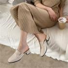 Backless Block-heel Penny Loafers