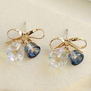 Ribbon Ear Stud 1 Pair - Gold - One Size