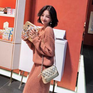 V-neck Cardigan / Crew-neck Sweater / A-line Knit Skirt