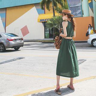 Cutout-back Halter Midi Dress