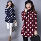Dotted Fleece-lined Knit Top