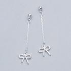 925 Sterling Silver Bow Dangle Earring 1 Pair - S925 Silver - One Size