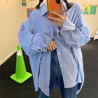 Oversized Shirt / Mock-neck Long-sleeve T-shirt