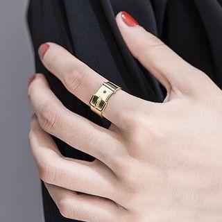 925 Sterling Silver Belt-style Open Ring Gold - One Size