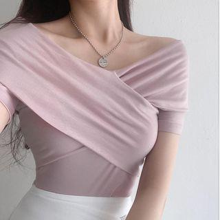 Wrapped Short-sleeve Top