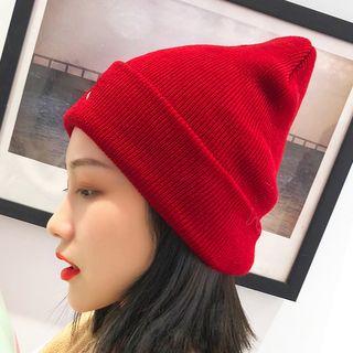 Fox Embroidered Knit Beanie