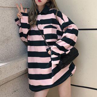 Striped Collared Pullover Dress