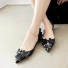 Floral Pointed Flats