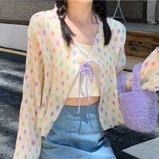 Dotted Tie-front Jacket