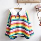 Set: Perforated Rainbow Knit Top + Shirt