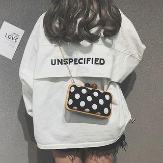Kiss Lock Polka Dot Clutch Black - One Size