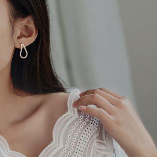 Rhinestone Drop 925 Sterling Silver Earring
