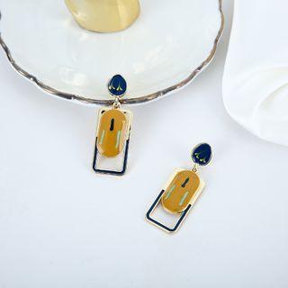 Geometry Dangle Earring 1 Pair - 925 Silver Earrings - One Size