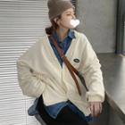 Long-sleeve Patch Thick Cardigan
