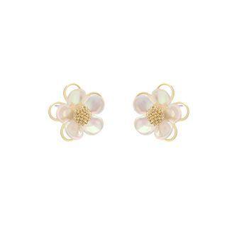 Alloy / Faux Pearl Flower Earring