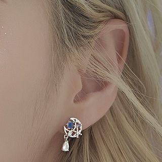 Rhinestone Crescent Earring