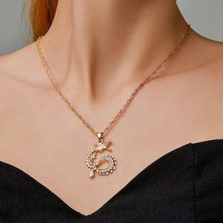 Dragon Pendant Necklace 01-dz-622 - Gold - One Size