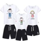 Family Matching Set: Short-sleeve Print T-shirt + Shorts