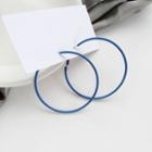 Alloy Hoop Earring 1 Pair - S925 Silver - Blue - One Size
