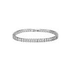 Simple And Fashion Geometric Square Bracelet With Cubic Zirconia 17cm Silver - One Size