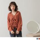 Drawstring Front Corduroy Top