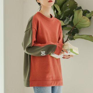 Two-tone Print Sweatshirt As Shown In Figure - One Size