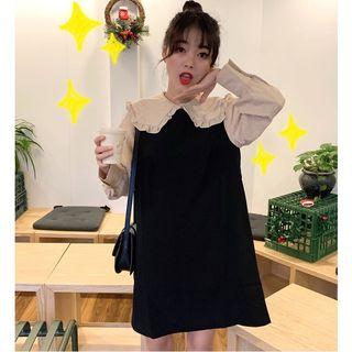 Plaid Blouse / Plain Tank Dress