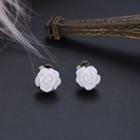 Rose Earring 1 Pair - 01 - White - One Size