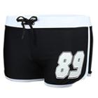 Number Piped Swim Shorts