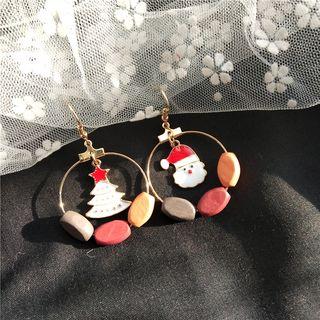 Asymmetric Christmas Hoop Earring