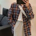 Plaid Loose-fit Blouse As Shown In Figure - One Size