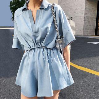 Set: Elbow Sleeve Shirt + Drawstring Shorts