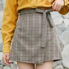 Plaid Bow-tied A-line Skirt