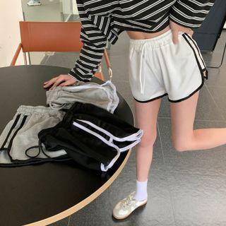 Drawstring Contrast Trim Sweat Shorts