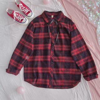 Plaid Shirt Plaid - Dark Gray & Red - One Size