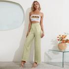 Plaid Print Straight Pants