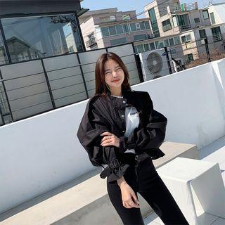 Buckled-cuff Drawstring-hem Jacket