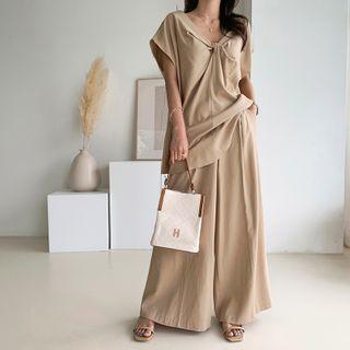 Knotted Sleeveless Top & Culottes Set