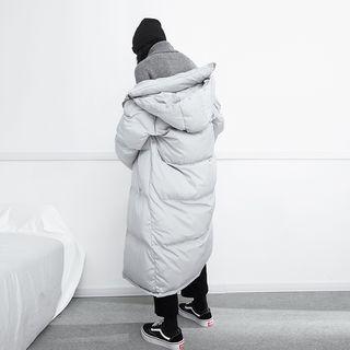 Faux Fur-trim Duck-down Hooded Coat