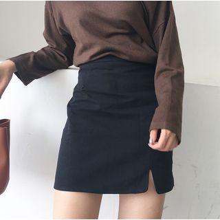 Notch Hem Pencil Skirt
