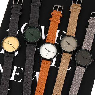 Retro Fabric Strap Watch / Flower Bracelet / Set