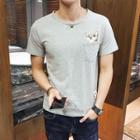Cat Embroidery Short-sleeve T-shirt