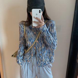 Buttoned Round-collar Cardigan