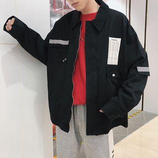 Couple Matching Reflexive Panel Zip Jacket