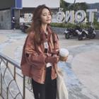 Lettering Stand-collar Bolero