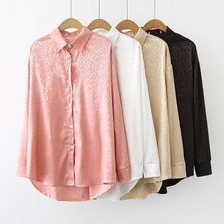 Long-sleeve Leopard Jacquard Shirt