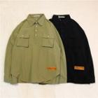 Pocket Detail Half-placket Shirt