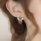 Mouse Drop Earring 1 Pair - Red & Gold - One Size