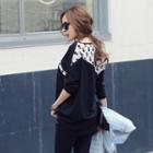 Lace Panel Long-sleeve Top